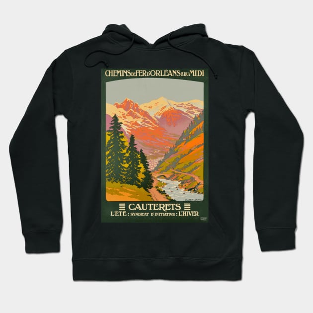 Cauterets France - Vintage French Travel Poster Design Hoodie by Naves